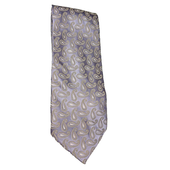 Covington Men's Silk Tie Purple Gold Paisley Necktie Classic Pattern Elegant - Picture 1 of 4